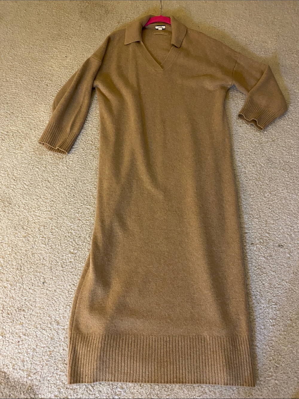 J Crew cashmere dress in camel, size S -M